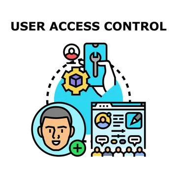 User access control managing digital information system Stockillustratie