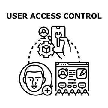 User access control managing digital information system Stock Illustration