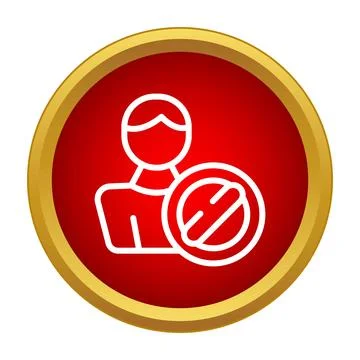 User access restricted account prohibition icon Stock Illustration