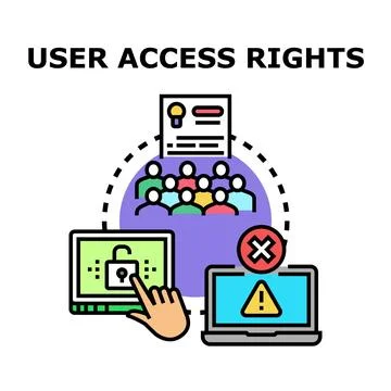 User access rights management granting login permission Stock Illustration