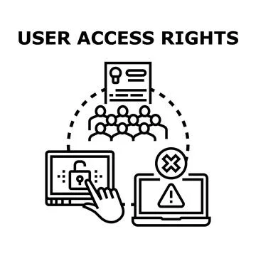 User access rights management granting login permission 스톡 일러스트