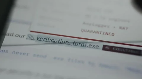 User accesses an exe file, file quarantined for containing malware Stock Footage 334924978