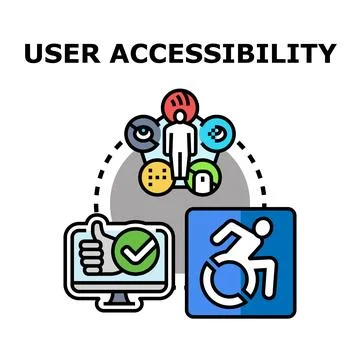User accessibility concept designing digital and physical inclusion Stock Illustration