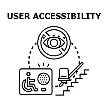 User accessibility concept with disability integration Stock Illustration