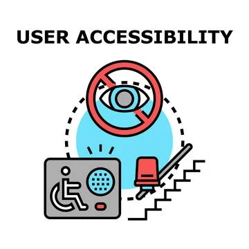 User accessibility concept with disability integration Stock Illustration