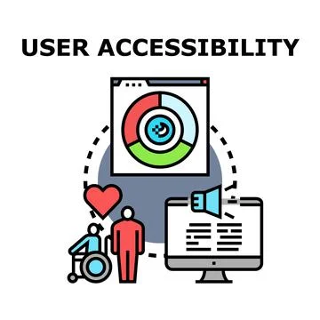 User accessibility improving digital experience and inclusion Stock Illustration