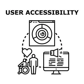 User accessibility improving digital experience and inclusion Stock Illustration