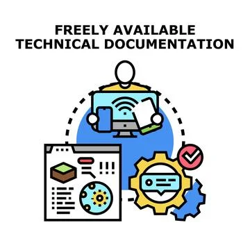 User accessing documentation on various devices online イラスト素材