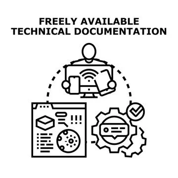 User accessing documentation on various devices online 库存插图