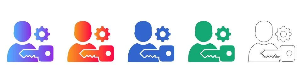 User Account Access and Security Icons Ilustración de archivo