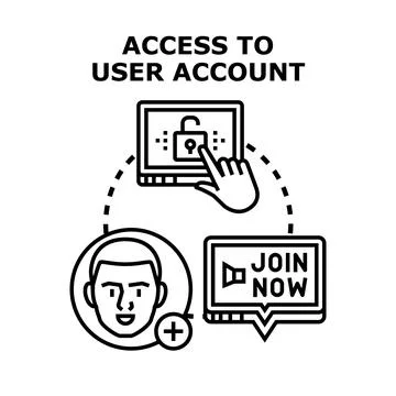 User account access computer security concept Stock Illustration