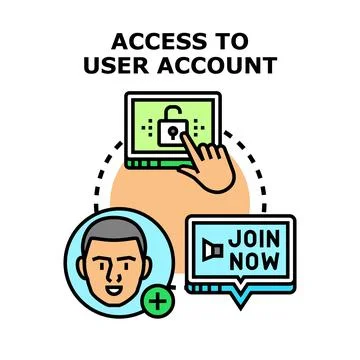 User account access computer security concept Stock Illustration