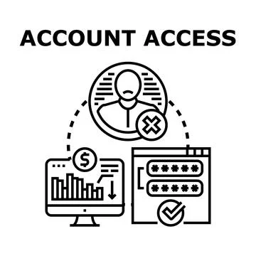 User account access denied or blocked concept 스톡 일러스트