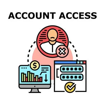 User account access denied or blocked concept Stock Illustration
