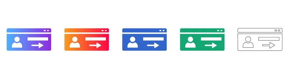 User Account Access Interface Icons Ilustración de archivo