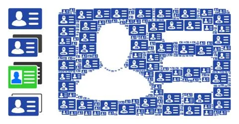 User Account Card Recursion Composition of Self Icons Stockillustratie