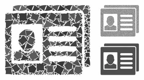 User account cards Composition Icon of Unequal Elements Stock Illustration