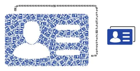User Account Cards Recursion Collage of Self Icons Illustrazione stock
