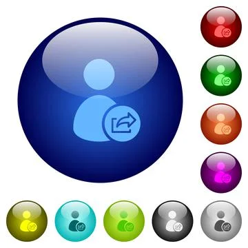 User account export data color glass buttons Stock Illustration