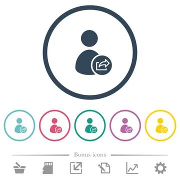 User account export data flat color icons in round outlines Illustrazione stock