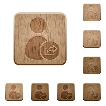 User account export data wooden buttons Stock Illustration