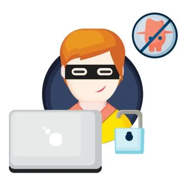 User Account Hacked 스톡 일러스트