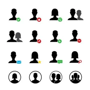 User Account icon set for website or application. Vector illustration Illustrazione stock