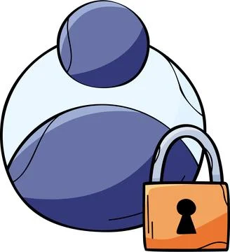 User account lock icon vector - secured profile access Stock-Illustration