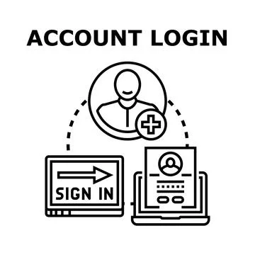 User account login access and registration process Stock Illustration