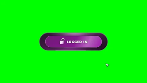 User Account Login Authentication Action Pill Button on Green Screen. 库存影片 346366804