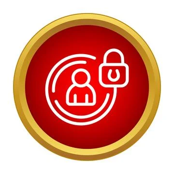 User account login security lock icon button Illustrazione stock