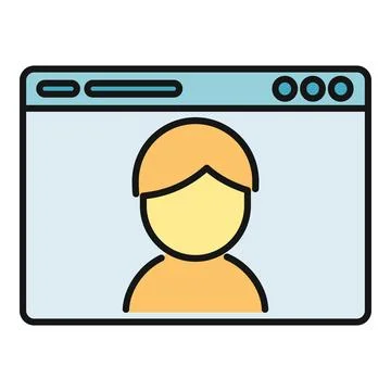 User account login window with profile person icon Stock Illustration