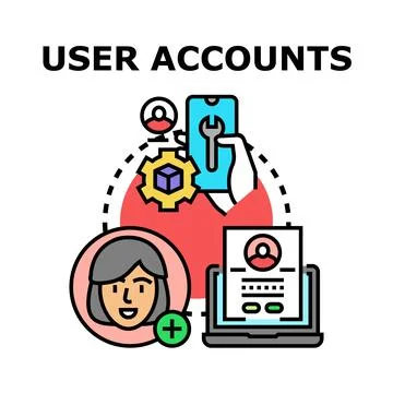 User account management setting up new digital profile Stock Illustration