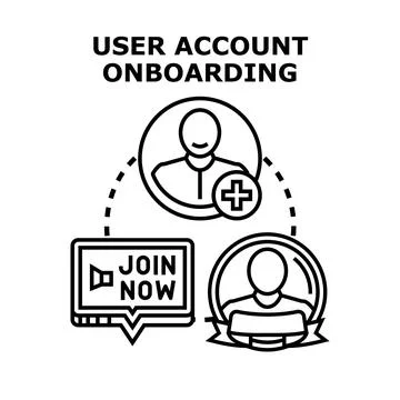 User account onboarding process vector concept creating profile Stock Illustration