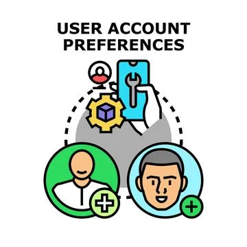 User account preferences management settings vector illustration Stock Illustration