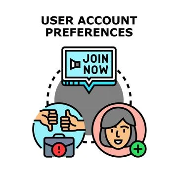 User account preferences setting vector illustration concept Stock Illustration
