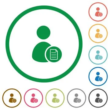 User account properties flat icons with outlines Illustrazione stock