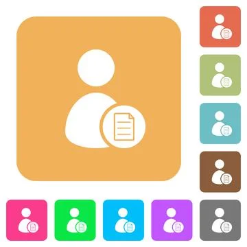 User account properties rounded square flat icons Illustrazione stock