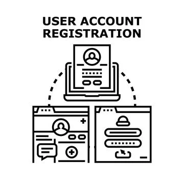 User account registration process vector illustration Stock Illustration