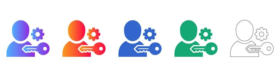 User Account Security and Access Icons Stock Illustration