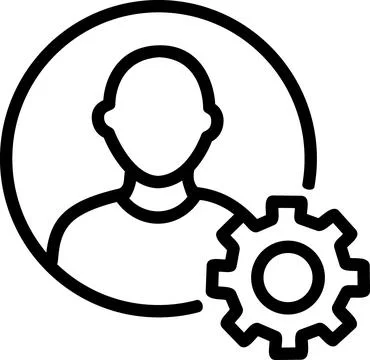 User account settings gear configuration icon Stock Illustration
