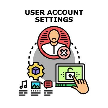 User account settings management for online security Stock Illustration