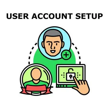 User account setup process creating new digital profile Stockillustratie
