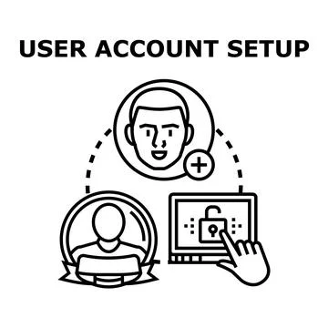 User account setup process creating new digital profile Stock Illustration