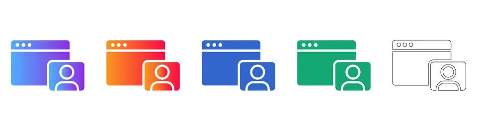 User Account Web Interface Icon Set icon set イラスト素材