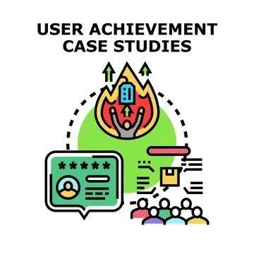 User achievement case studies concept illustrating success Stock Illustration