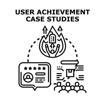 User achievement case studies concept illustrating success Stock Illustration