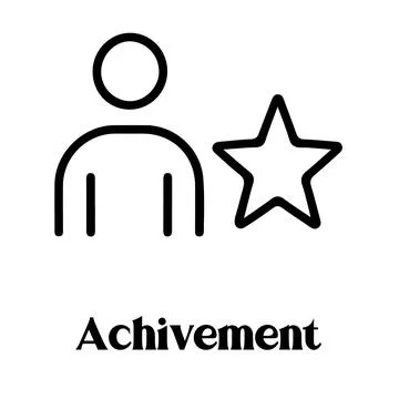User achievement star line icon black isolated website user interface Stock Illustration
