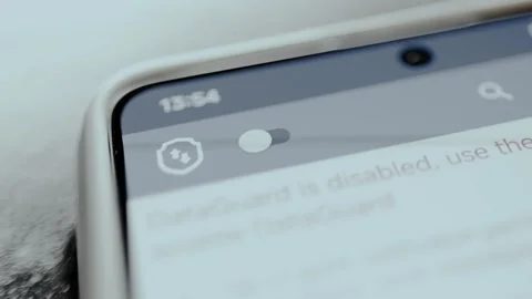 User activates the data security function on the mobile phone Video stock 329748967