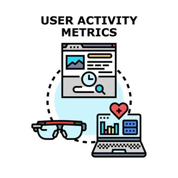 User activity metrics for digital business analytics and performance tracking Stock Illustration